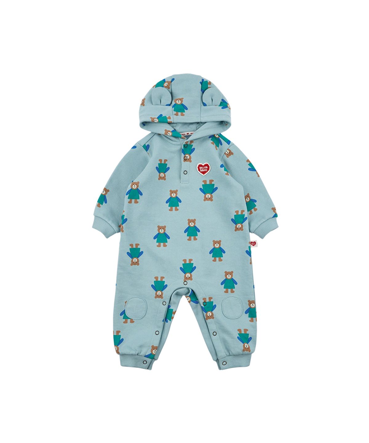 벨리타앤보이즈(BELITANBOYS) 라이트블루 곰돌이 올오버 후드 점프수트 BB63BS23LB