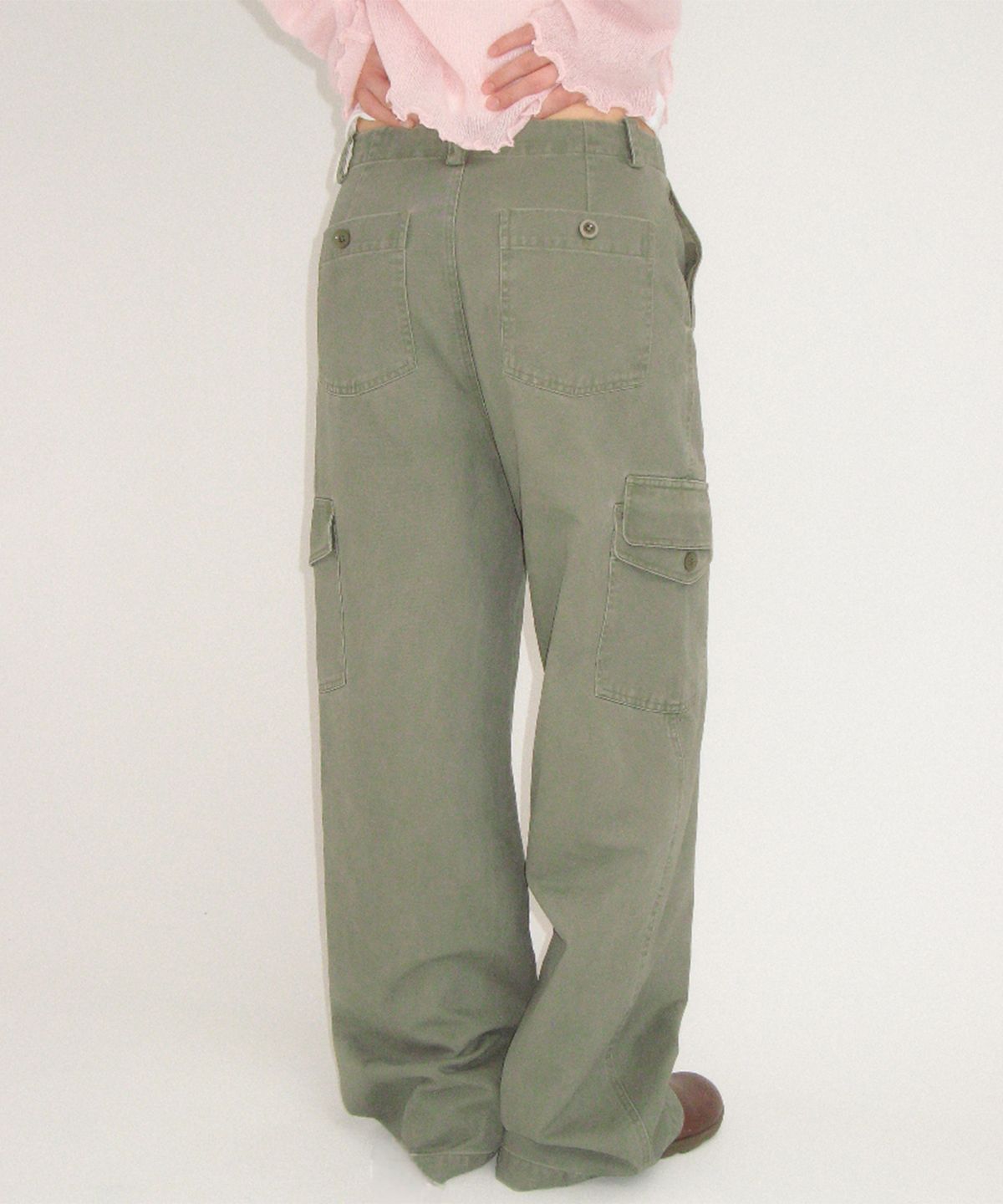 론론(RONRON) PIGMENT DOUBLE CARGO PANTS KHAKI