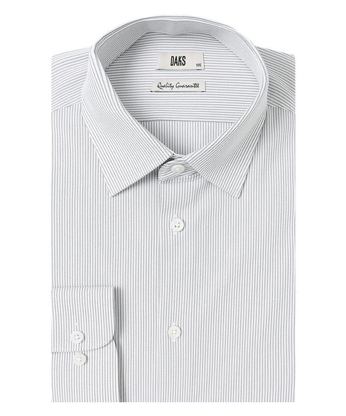 닥스셔츠(DAKS SHIRTS) 노케어 폴리100 스트라이프셔츠 컴포트슬림핏 그레이_DMA1SHDL284G1