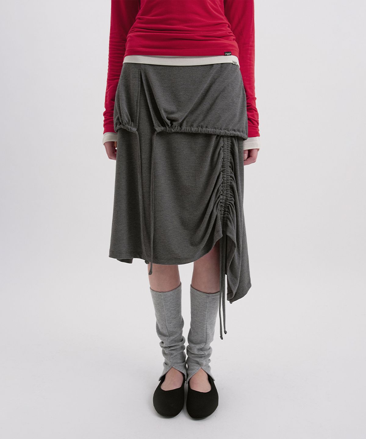 시메트릭 퍼센트(SYMMETRICPERCENT) Multi-Way Jersey Skirt / Grey