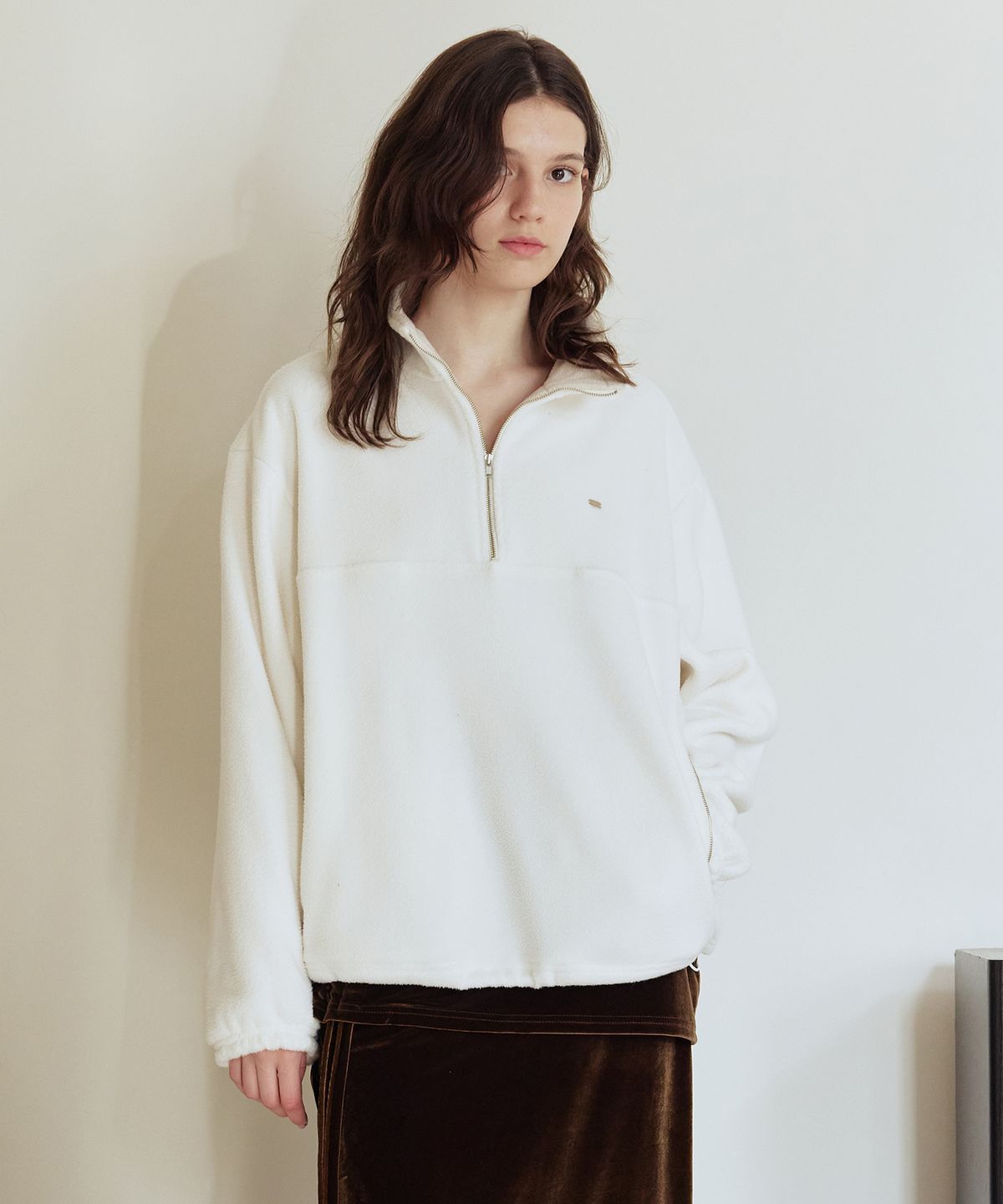 애프터아워즈(AFTERHOURS) COZY FLEECE HALF ZIP-UP V2 (IVORY)