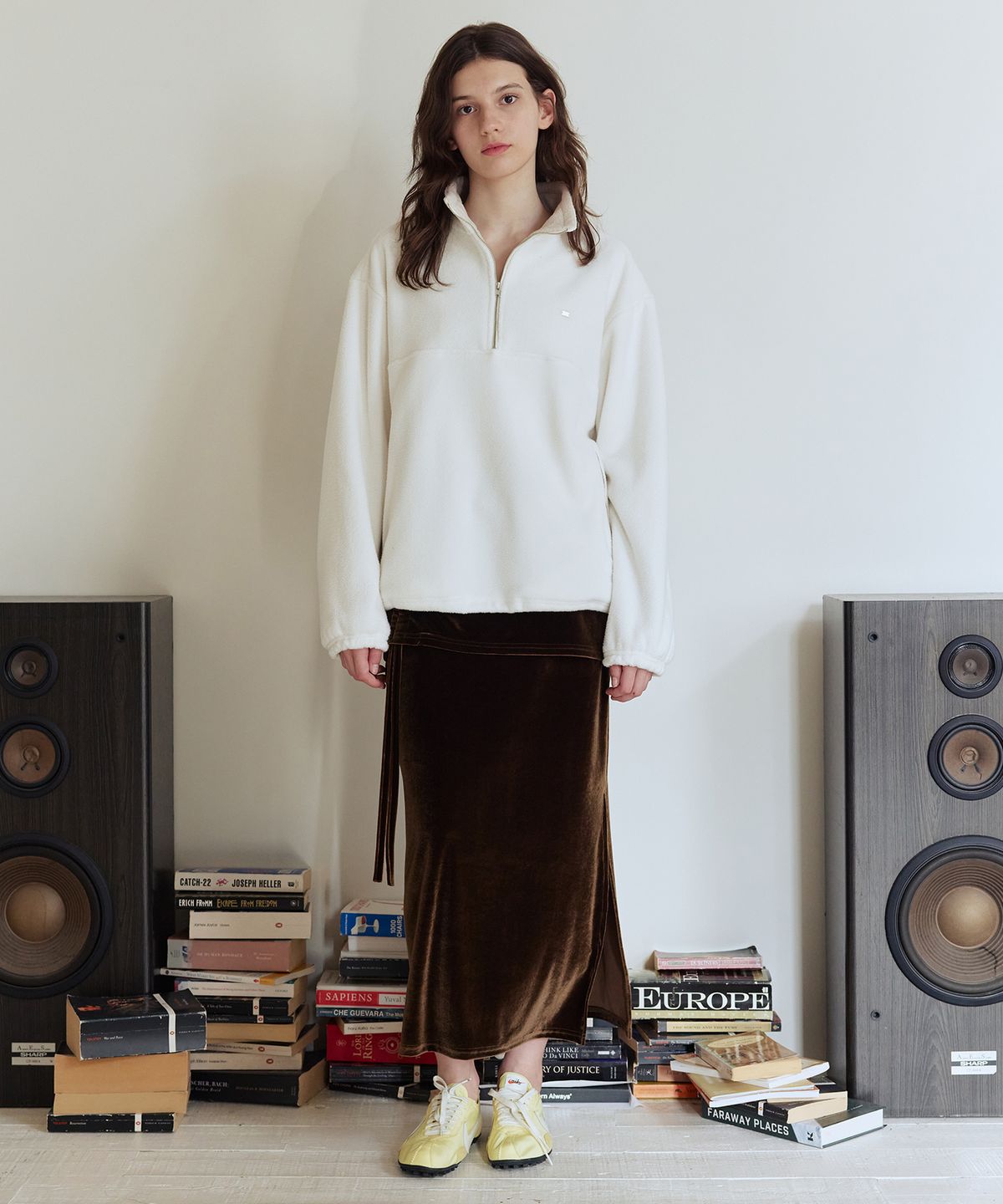 애프터아워즈(AFTERHOURS) COZY FLEECE HALF ZIP-UP V2 (IVORY)