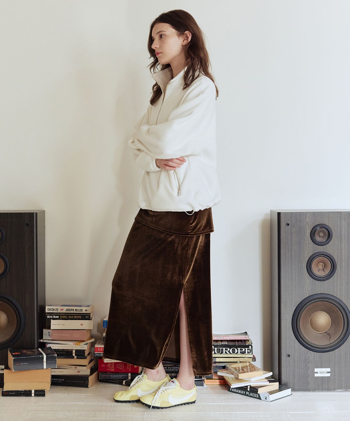애프터아워즈(AFTERHOURS) COZY FLEECE HALF ZIP-UP V2 (IVORY)
