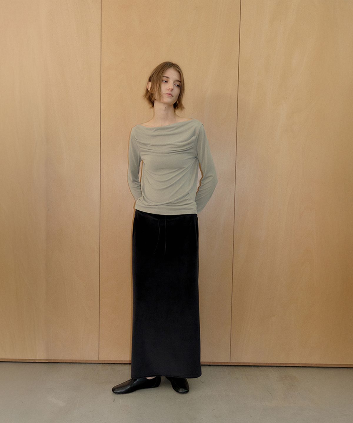 시메트릭 퍼센트(SYMMETRICPERCENT) Drape Cupra Top / Ash Mint