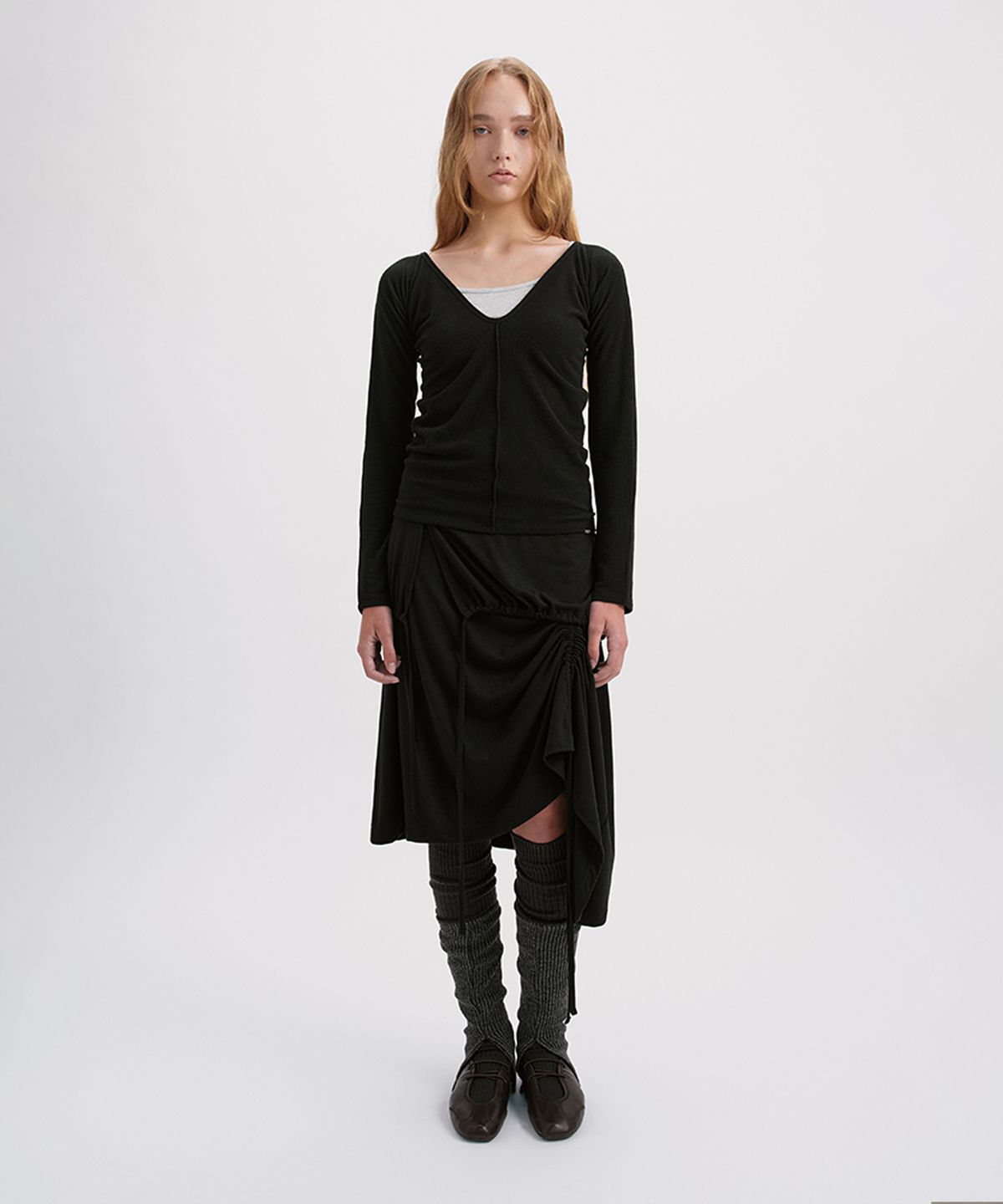 시메트릭 퍼센트(SYMMETRICPERCENT) Ballet 2-way Warm-up Top / Black