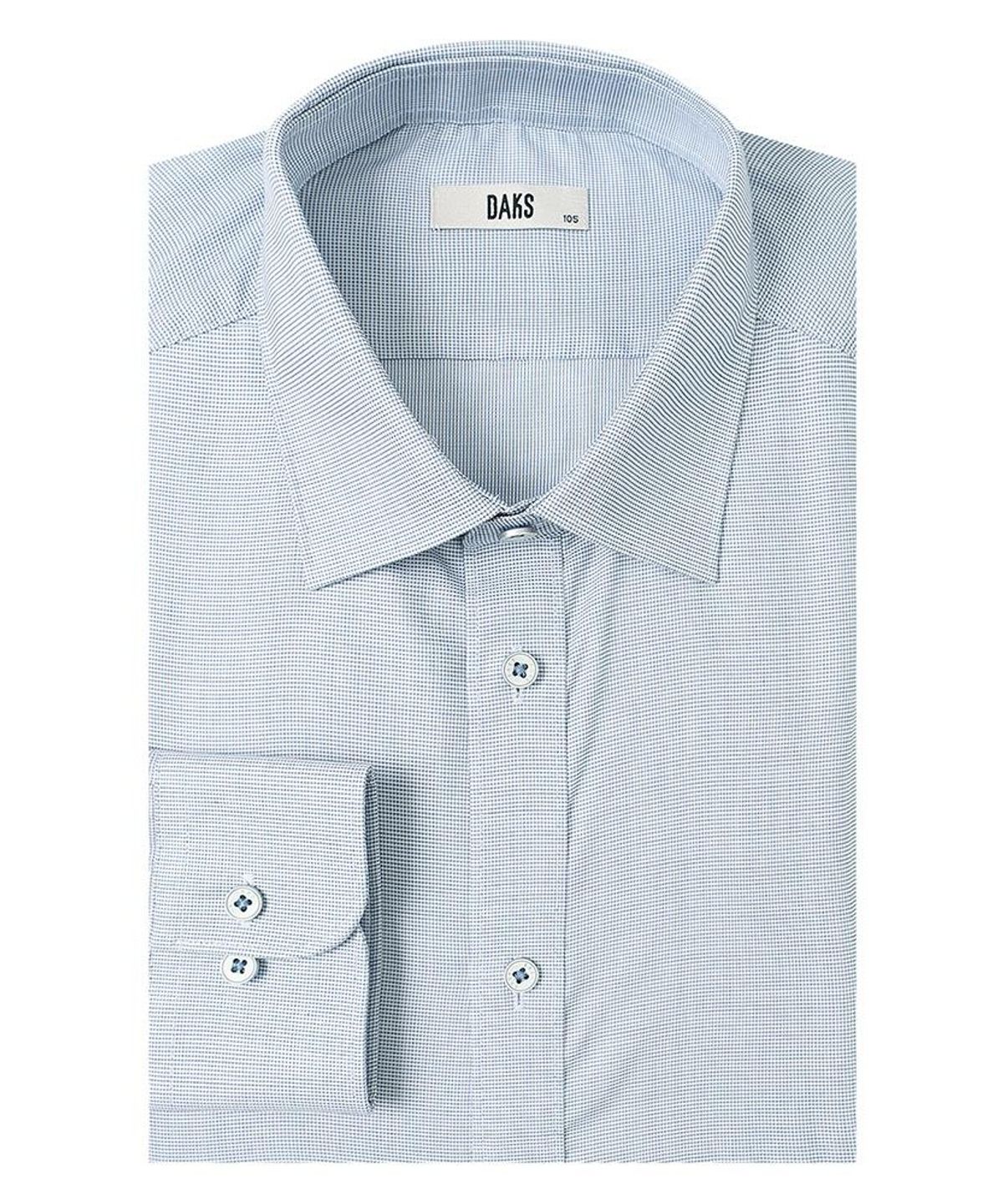 닥스셔츠(DAKS SHIRTS) 이지케어 면혼방 마이크로체크셔츠 레귤러핏 블루_DMA1SHDL122B1
