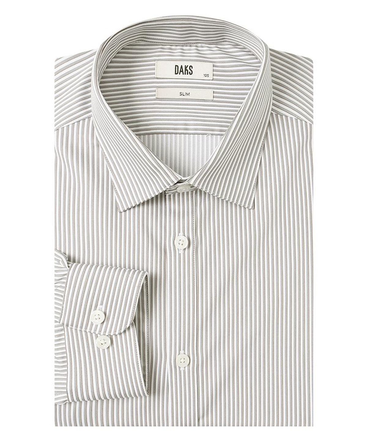 닥스셔츠(DAKS SHIRTS) 노케어 폴리혼방 스트라이프셔츠 슬림핏 그레이_DMA1SHDL320G1