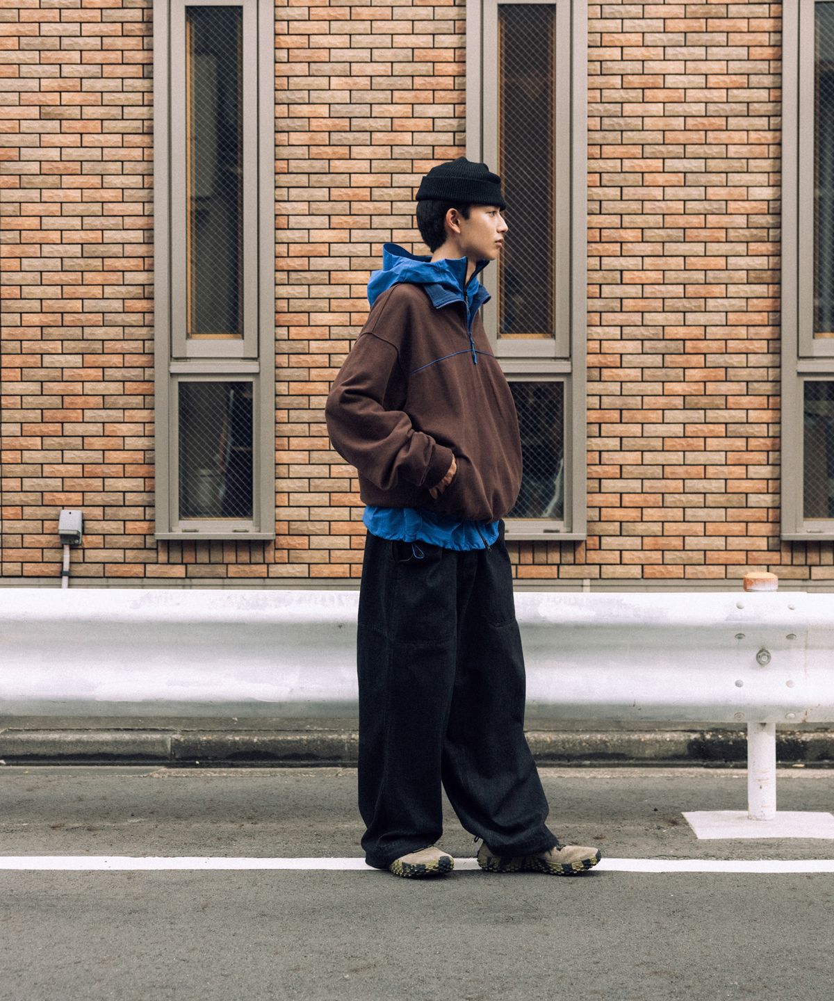 앵글런(ANGLAN) Double Fatigue Denim Pants - Washed Black
