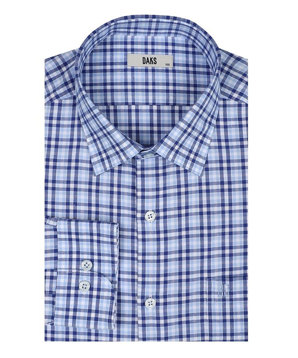 닥스셔츠(DAKS SHIRTS) 면100 스몰체크셔츠 레귤러핏 블루_DMP2SHCL112B1