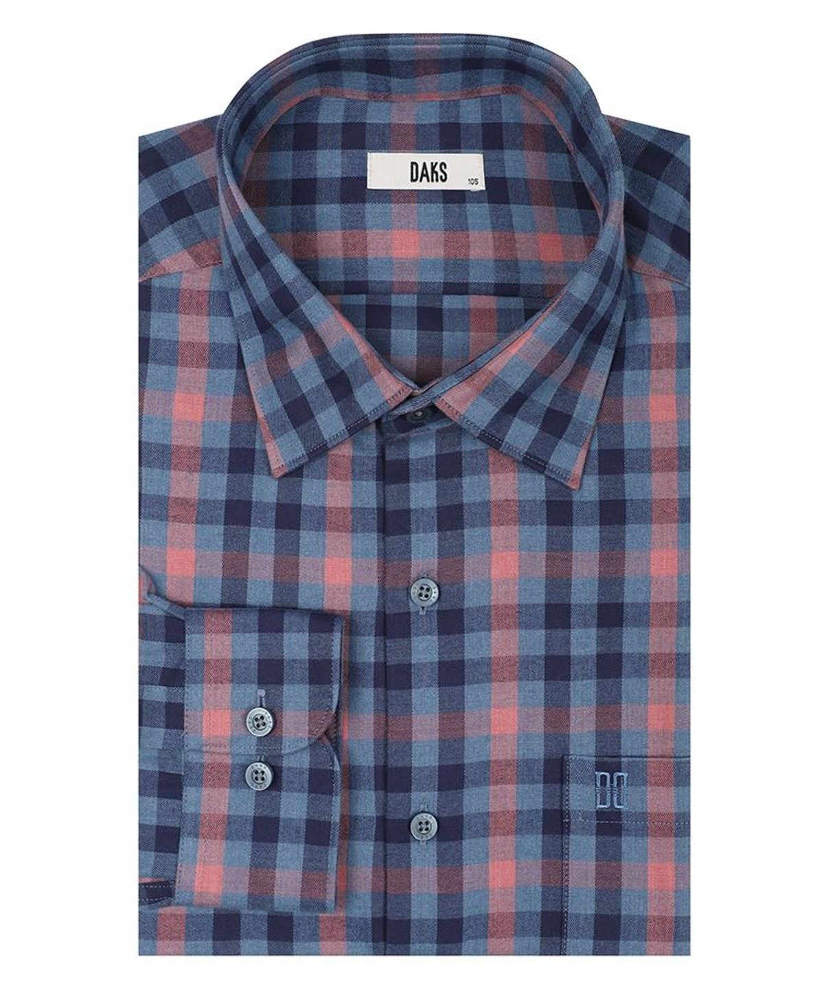 닥스셔츠(DAKS SHIRTS) 면혼방 미디움체크셔츠 레귤러핏 네이비_DMP2SHCL116N1