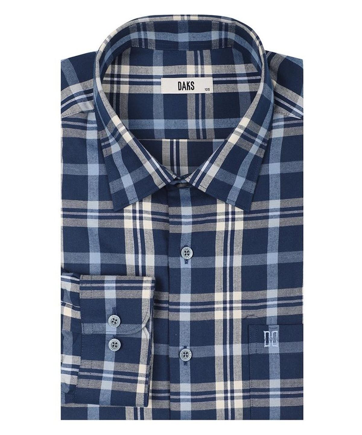 닥스셔츠(DAKS SHIRTS) 면혼방 미디움체크셔츠 레귤러핏 네이비_DMP2SHCL117N1