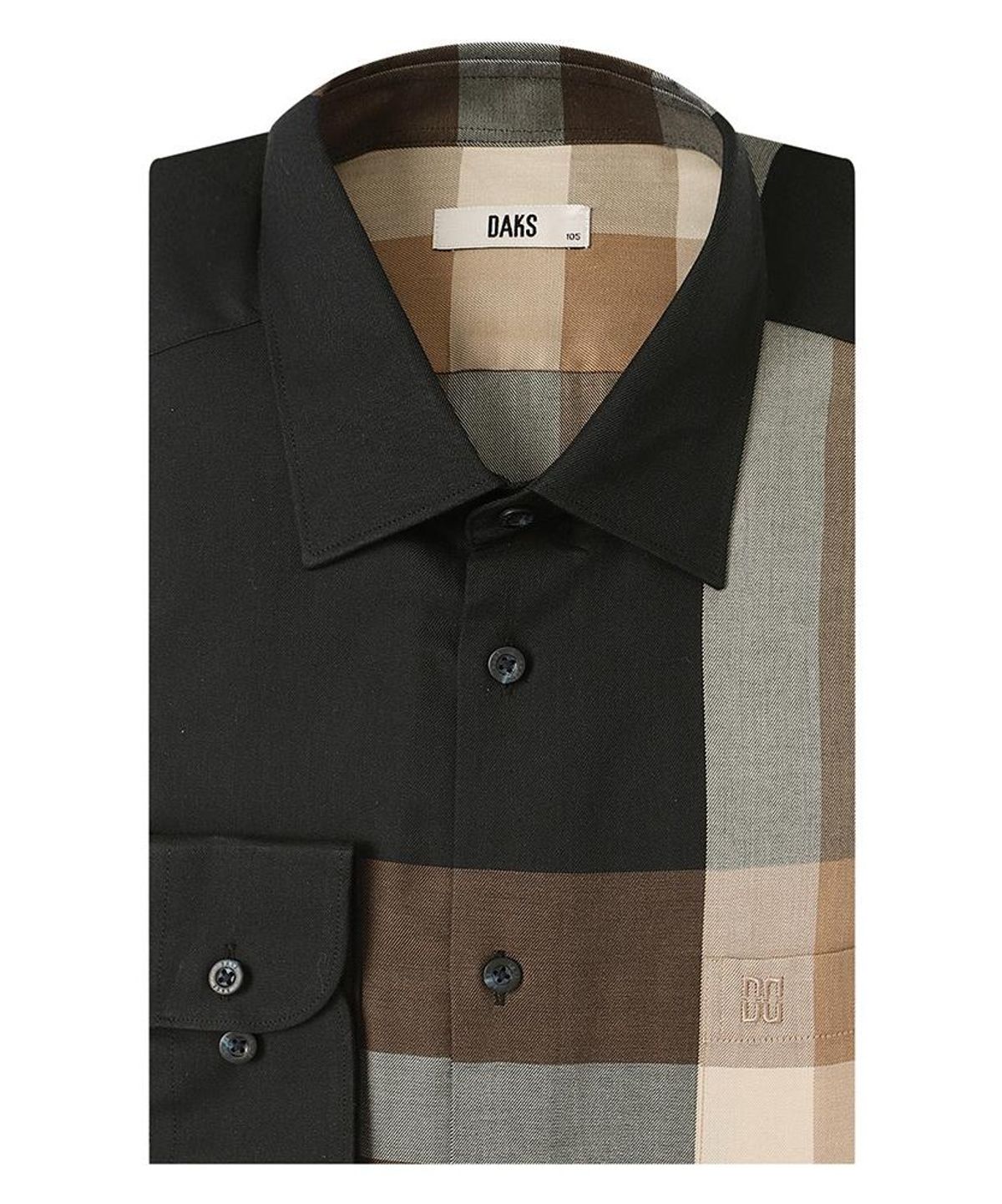 닥스셔츠(DAKS SHIRTS) 면혼방 빅체크셔츠 레귤러핏 블랙_DMA1SHCL102K1
