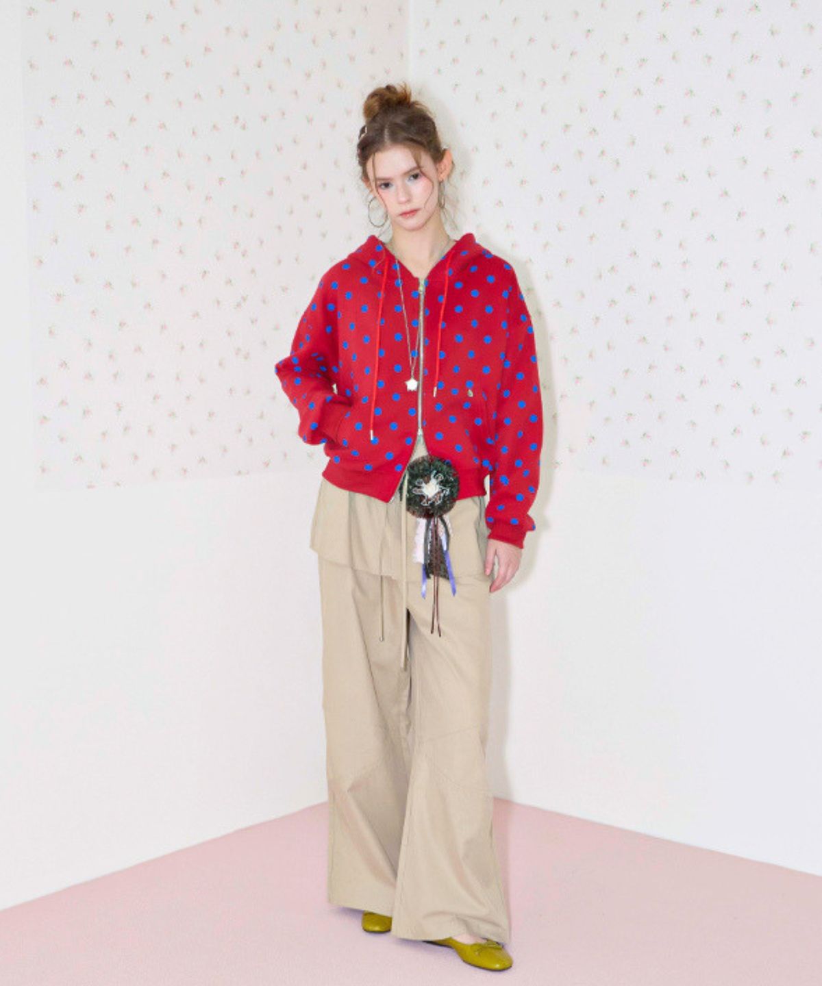 쿨키튼(KOOLKITTEN) Layered Wrap Wide Pants 2colors