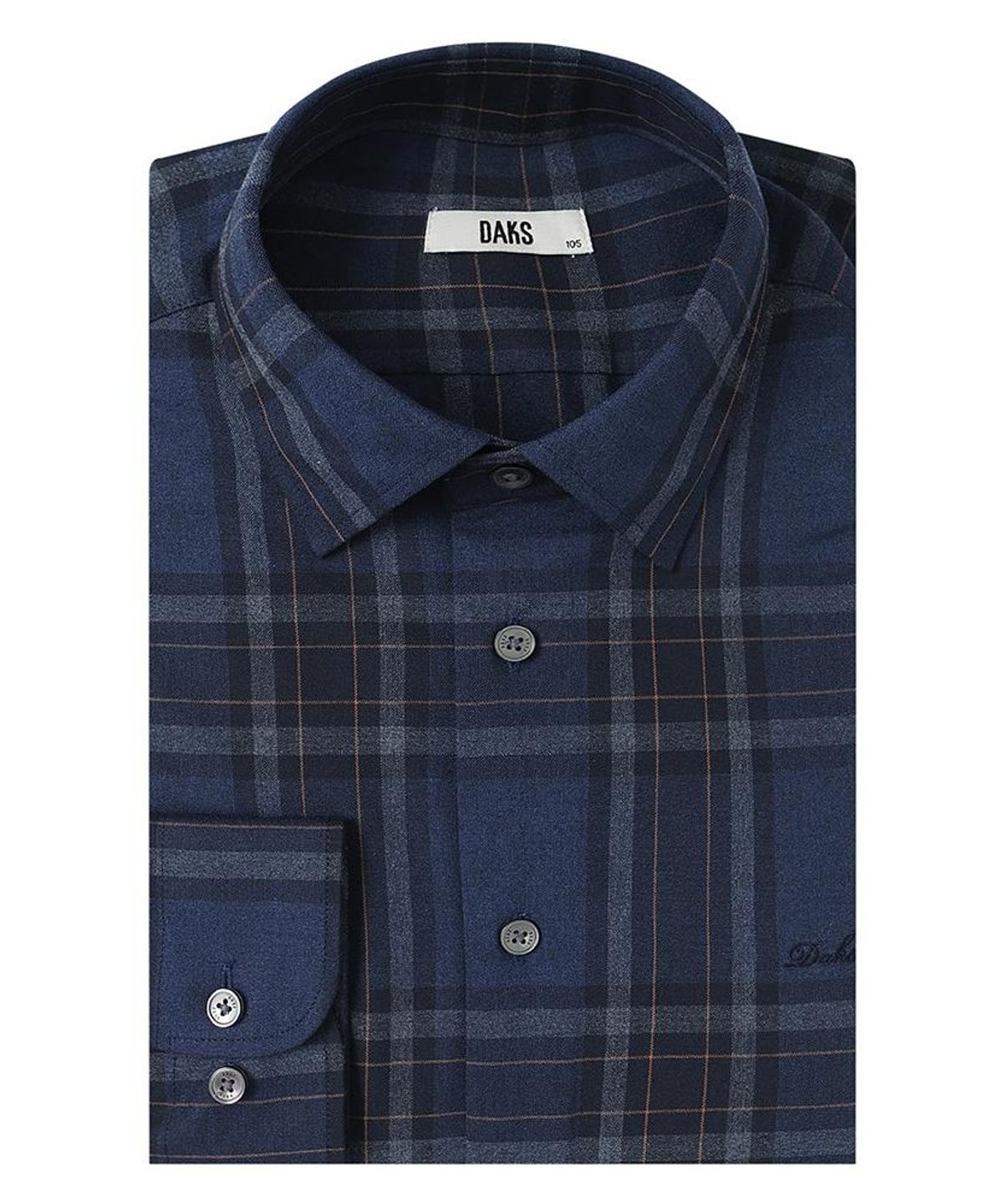 닥스셔츠(DAKS SHIRTS) 이지케어 폴리혼방 미듐체크셔츠 레귤러핏 블루_DMA1SHCL110B1