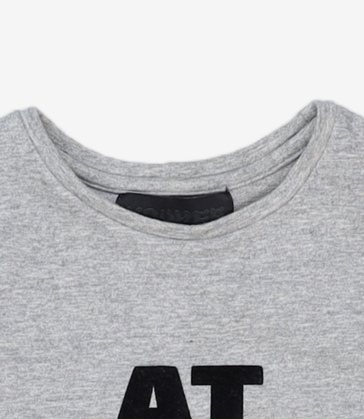 유희(YOUHEE) LETTERING T-SHIRT MELANGE GREY FREE