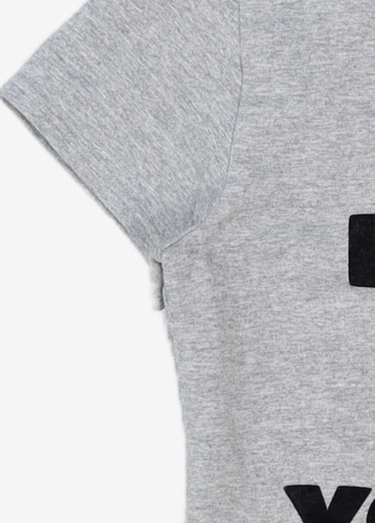 유희(YOUHEE) LETTERING T-SHIRT MELANGE GREY FREE