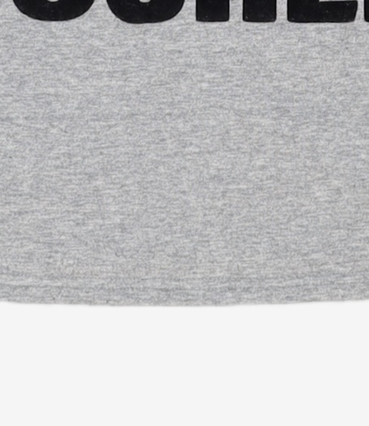 유희(YOUHEE) LETTERING T-SHIRT MELANGE GREY FREE