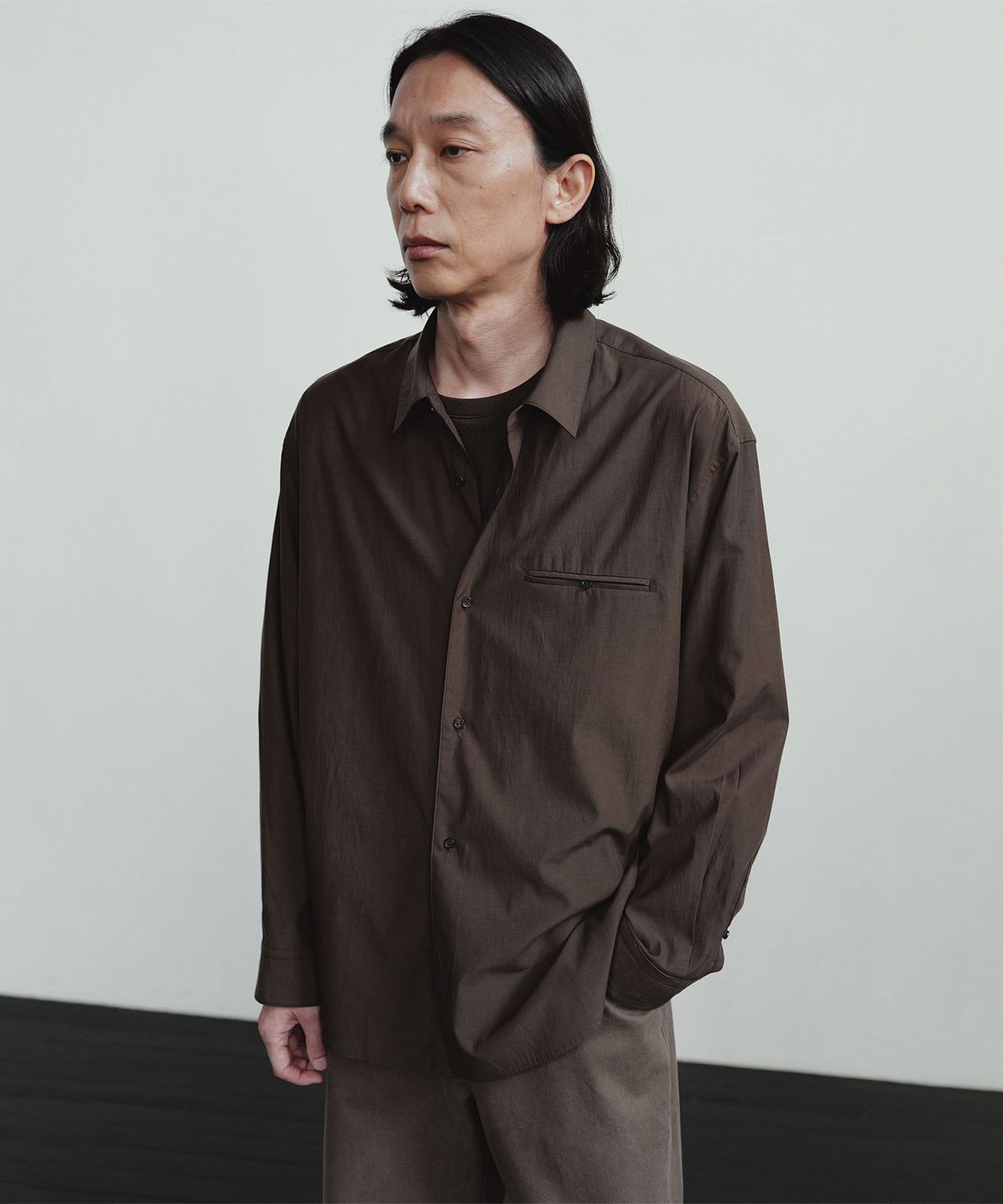 블랭크룸(BLANKROOM) 세틀 포켓 셔츠_BROWN