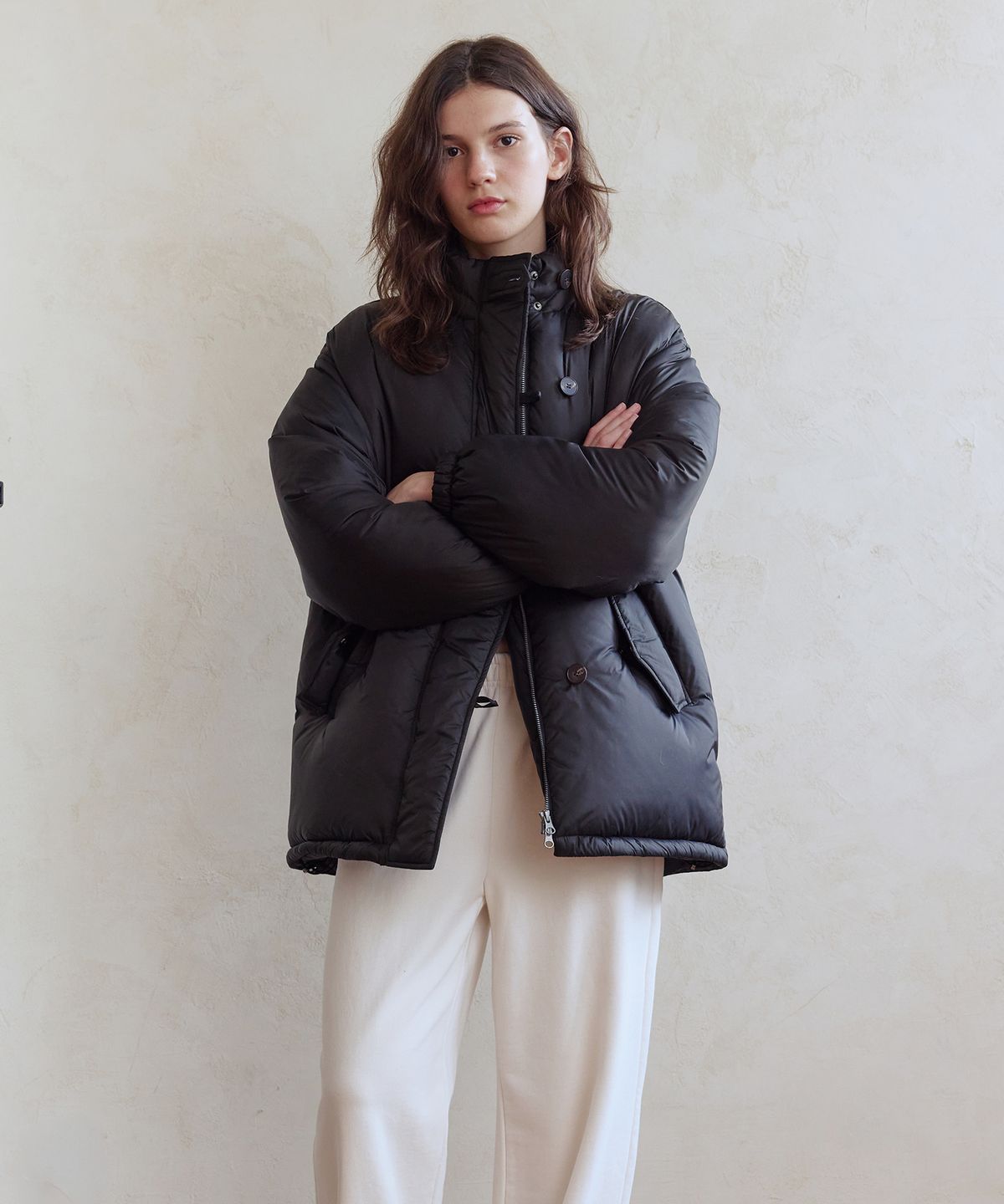 애프터아워즈(AFTERHOURS) MID-LENGTH DOWN JACKET V3 (KHAKI-BLACK)
