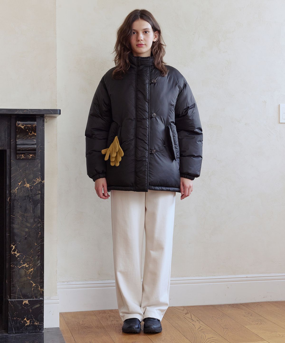 애프터아워즈(AFTERHOURS) MID-LENGTH DOWN JACKET V3 (KHAKI-BLACK)