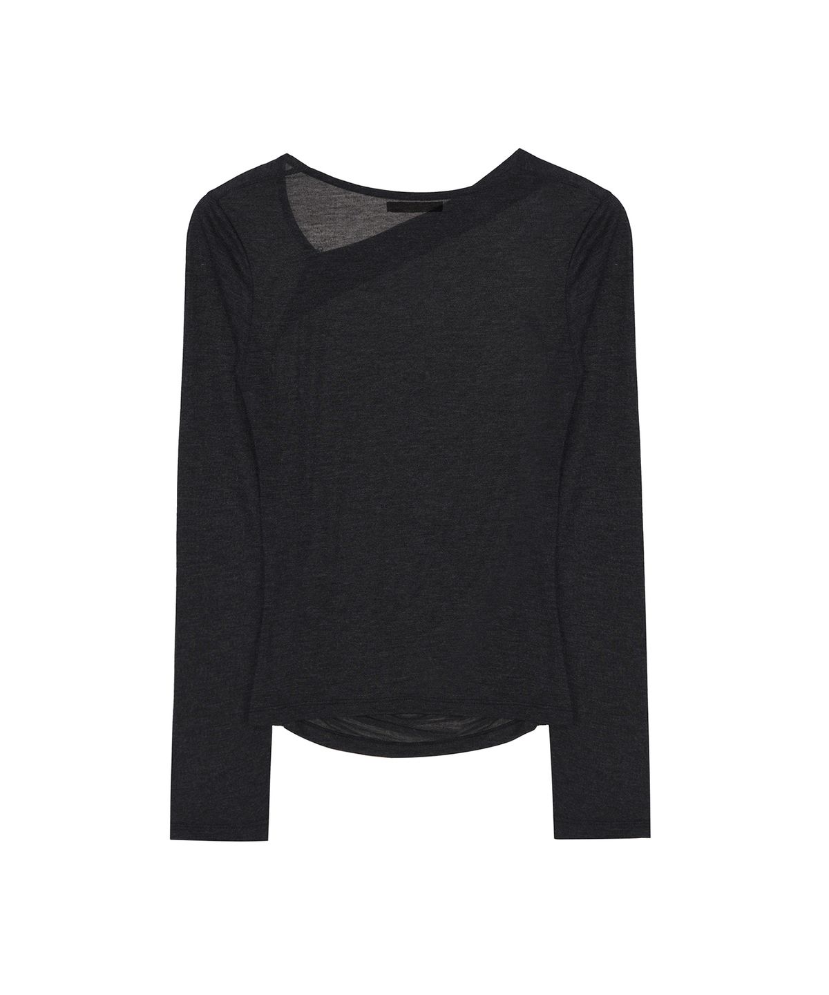 닉앤니콜(NICK&NICOLE) ASYMMETRY DRAPE SHIRRING TOP_BLACK