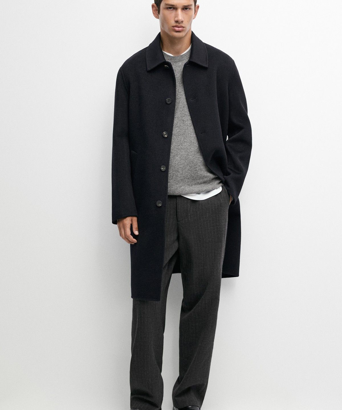 마시모두띠(MASSIMO DUTTI) 울 블렌드 더블 페이스 롱 코트