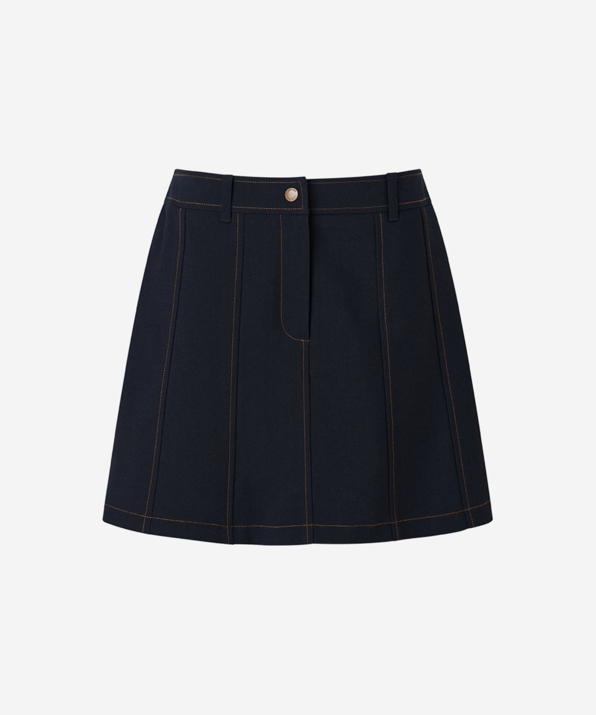 로드로아르(LORDLOAR) 데님 라이크 백 플리츠 스커트 NAVY