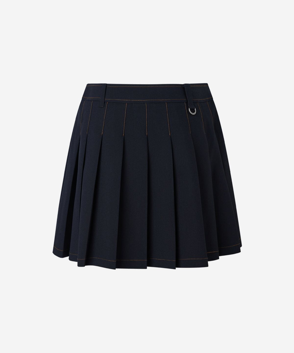 로드로아르(LORDLOAR) 데님 라이크 백 플리츠 스커트 NAVY