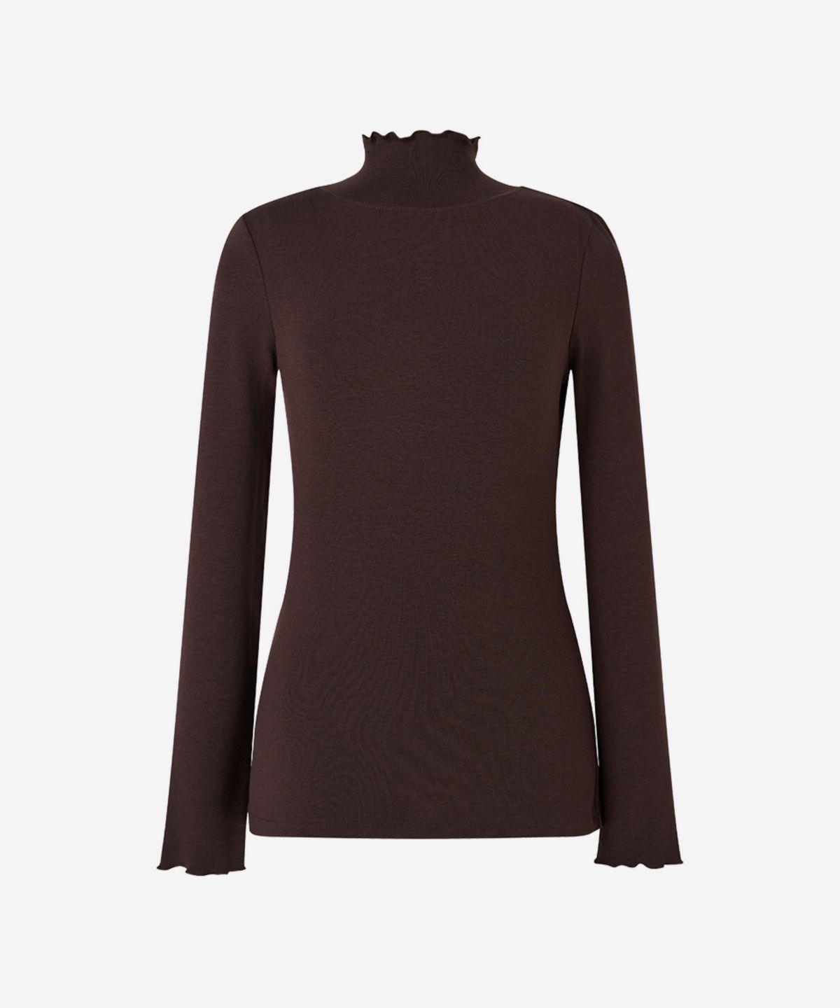 로드로아르(LORDLOAR) 소프트 모크넥 긴팔 티셔츠 D/BROWN