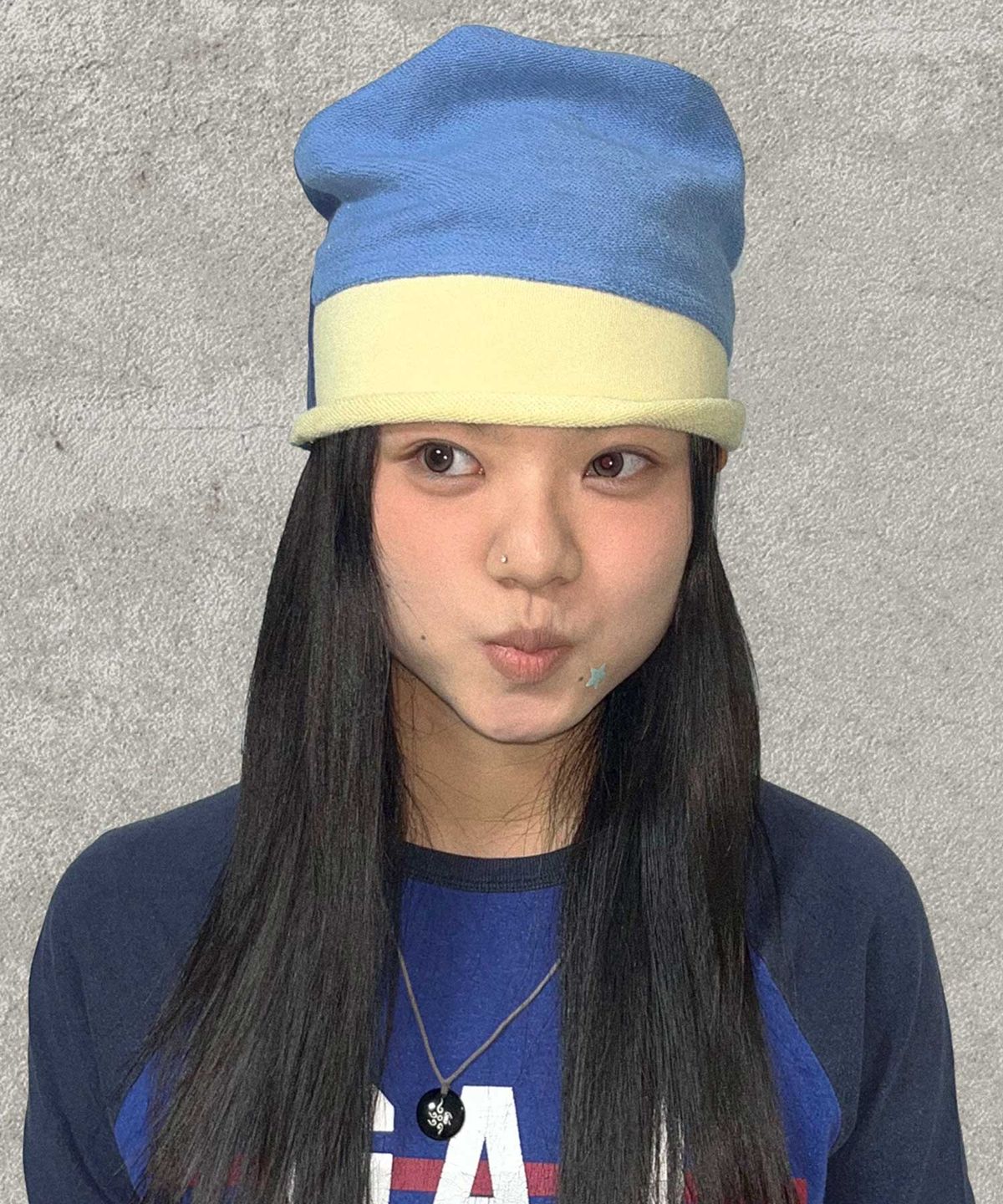 마스컴퍼니(MASCOMPANY) Color Block Sweat Beanie - Blue
