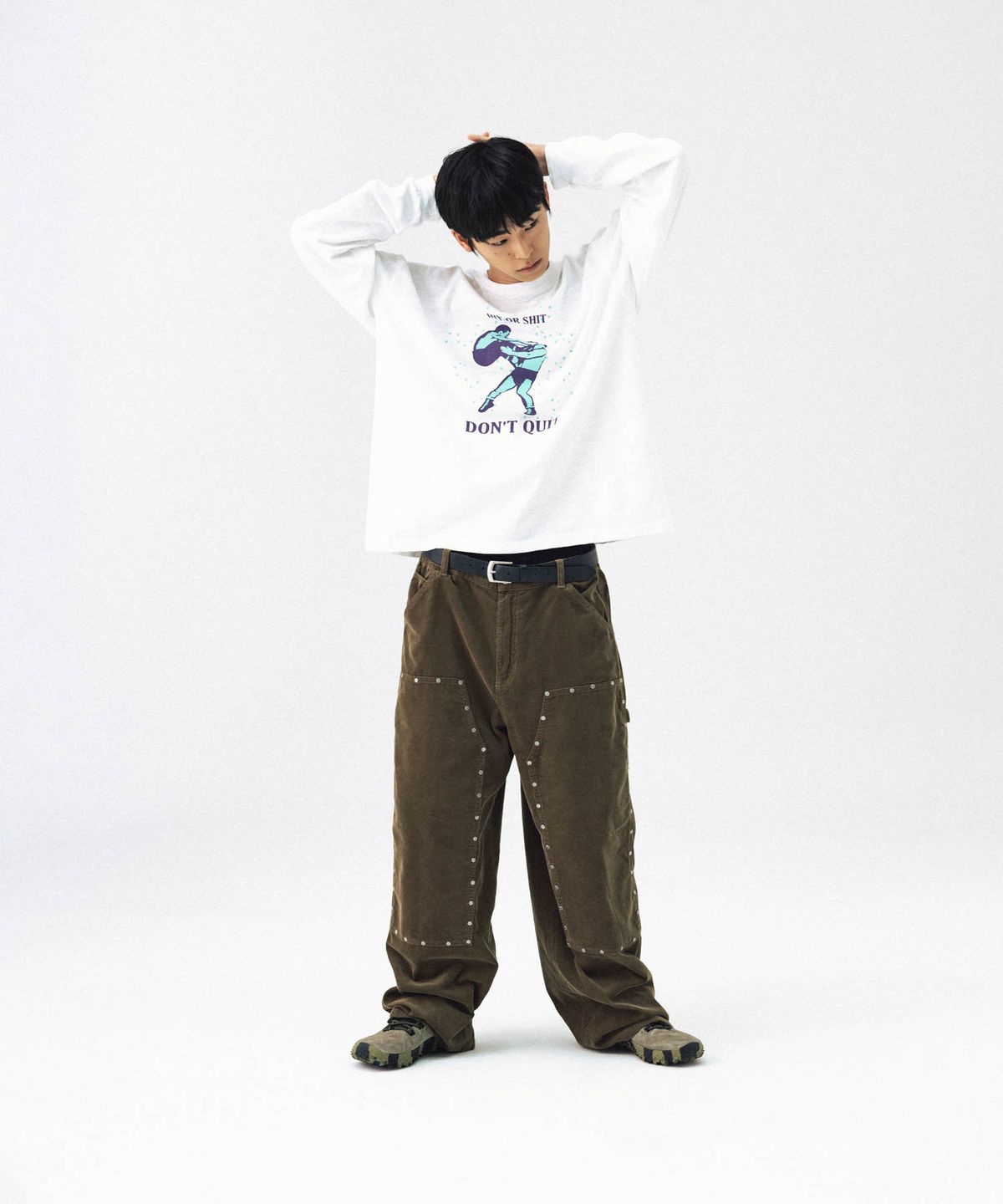 앵글런(ANGLAN) Wrestling Graphic Long Sleeve - White
