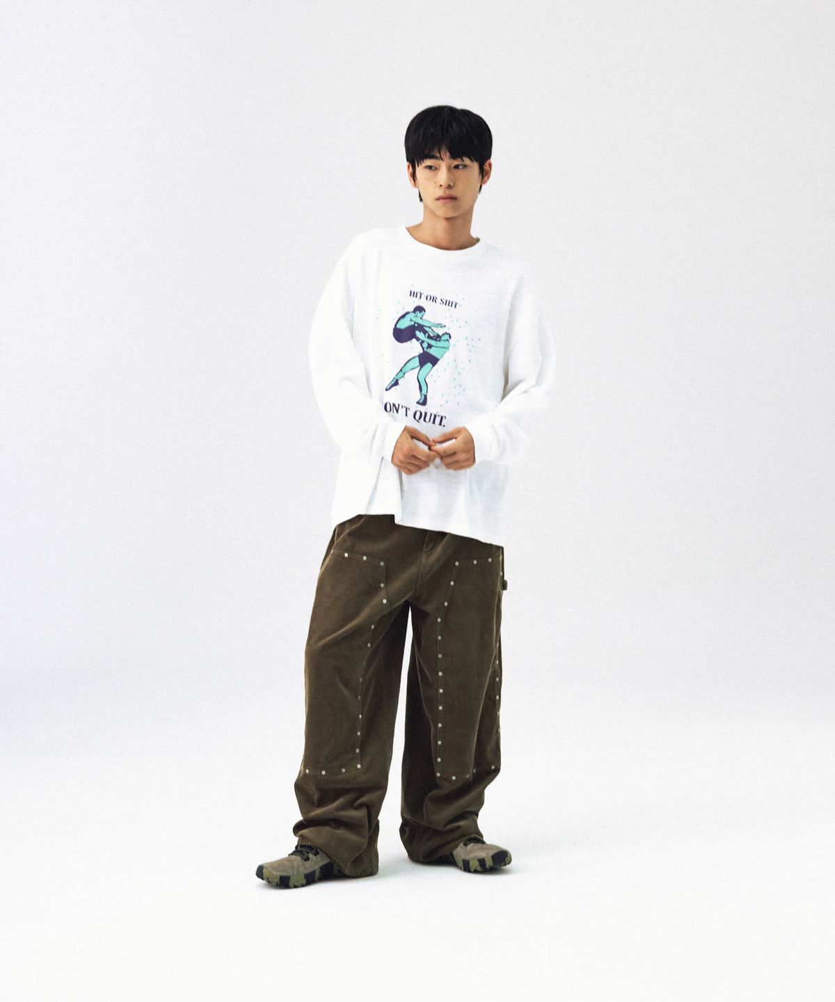 앵글런(ANGLAN) Wrestling Graphic Long Sleeve - White