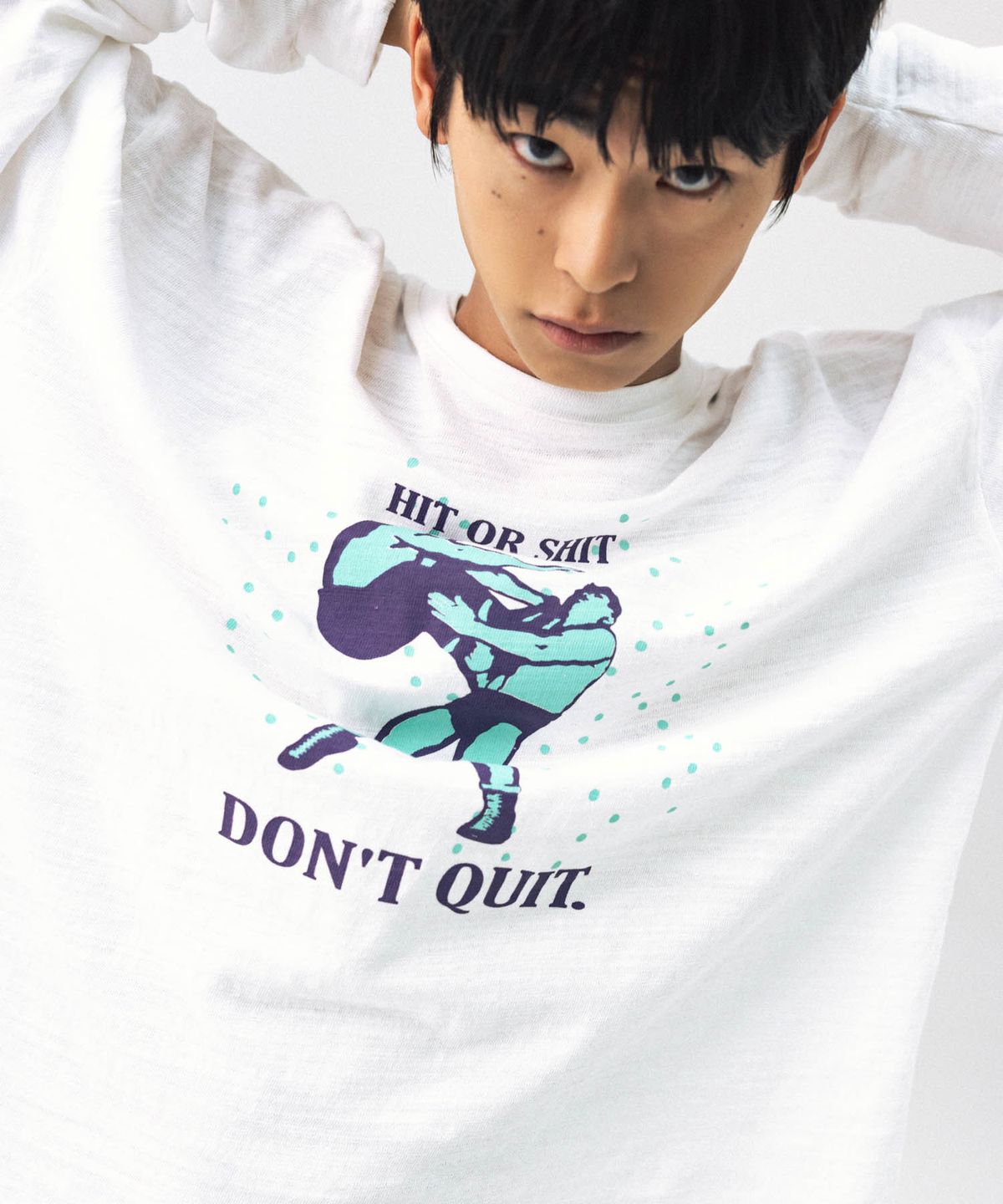 앵글런(ANGLAN) Wrestling Graphic Long Sleeve - White