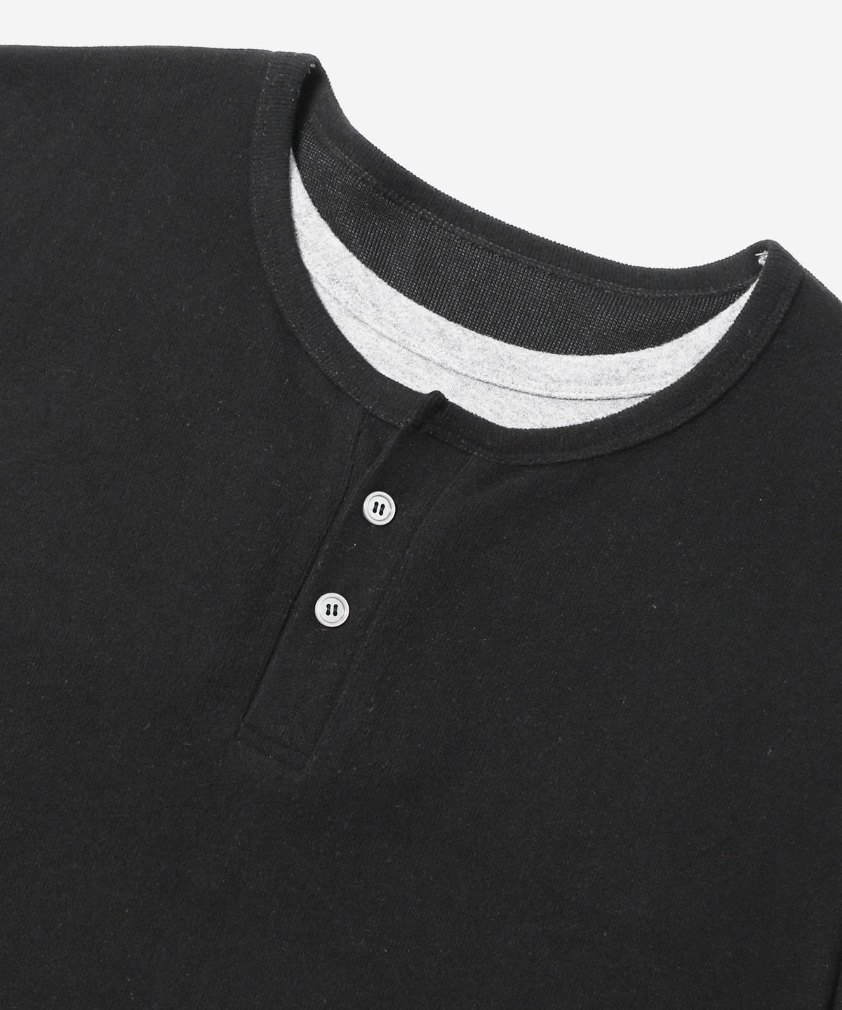 애드호크(ADHOC) 남성 이중 헨리넥 티셔츠 (BLACK) (HC8LT06)