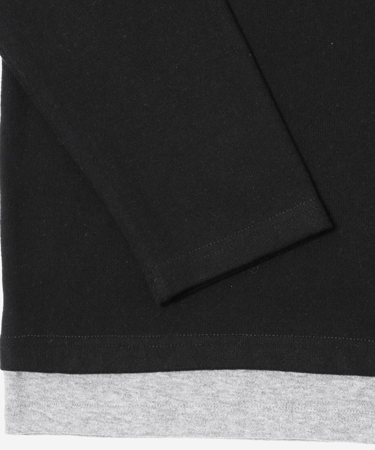 애드호크(ADHOC) 남성 이중 헨리넥 티셔츠 (BLACK) (HC8LT06)