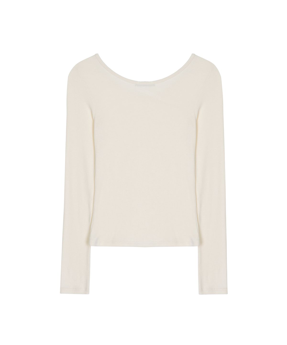 닉앤니콜(NICK&NICOLE) SIDE SLIT BUTTON RIBBED TOP_LIGHT BEIGE