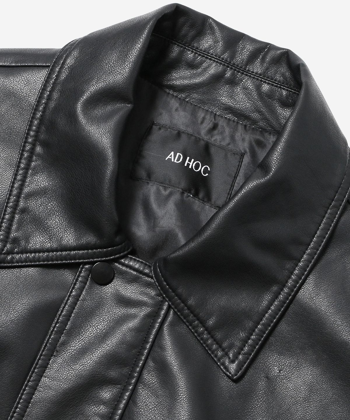 애드호크(ADHOC) 남성 페이크레더 아웃포켓 점퍼 (BLACK) (HC9LE02)
