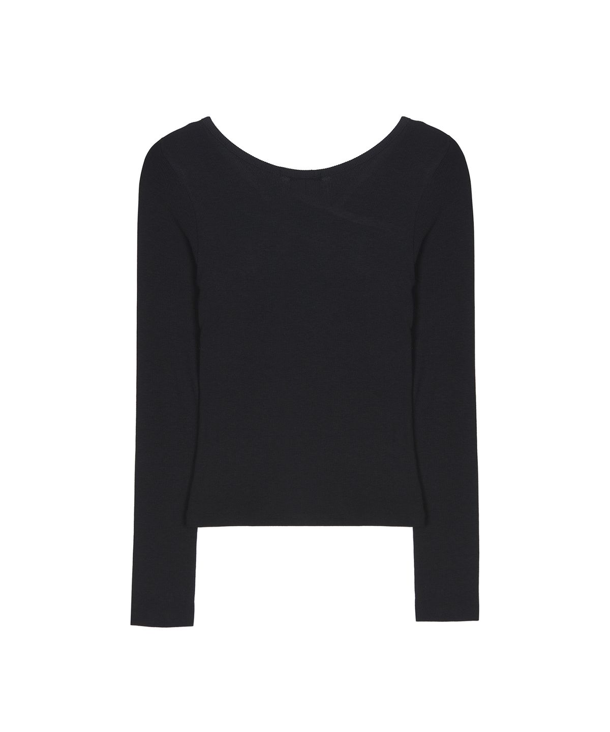 닉앤니콜(NICK&NICOLE) SIDE SLIT BUTTON RIBBED TOP_BLACK