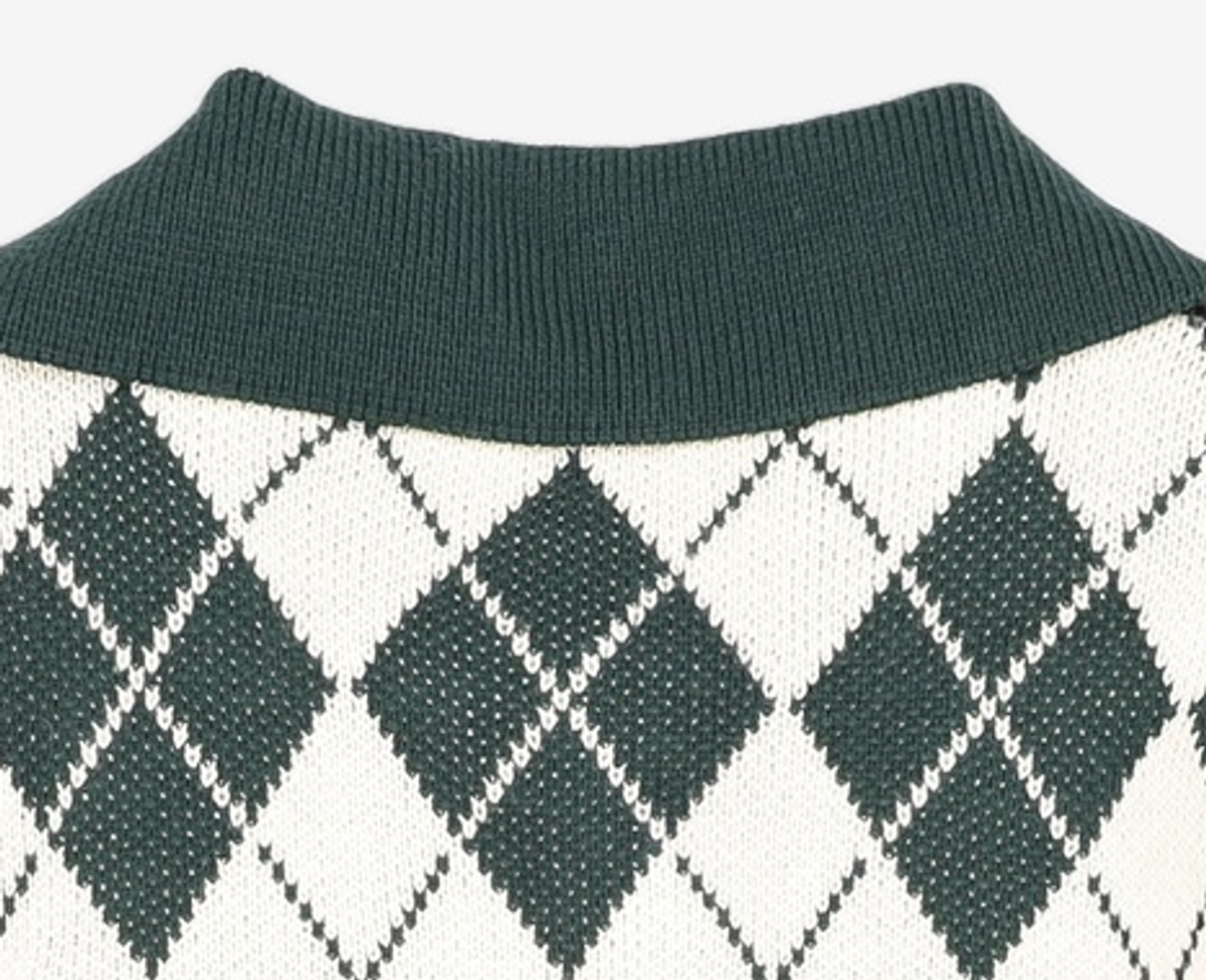 미쏘(MIXXO) 카라넥 아가일 풀오버 KACT66T RE MIWKAD13QT S