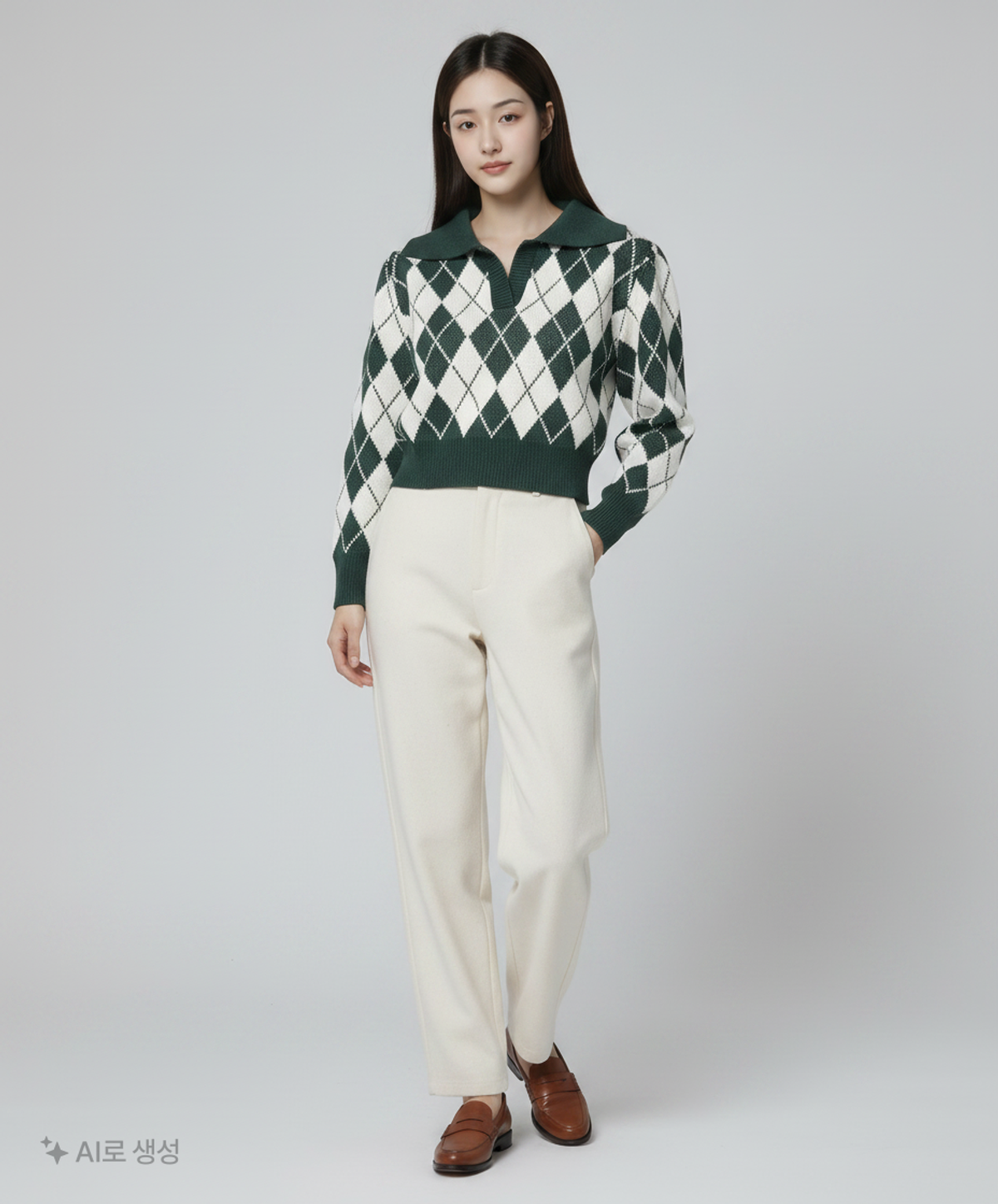 미쏘(MIXXO) 카라넥 아가일 풀오버 KACT66T RE MIWKAD13QT S