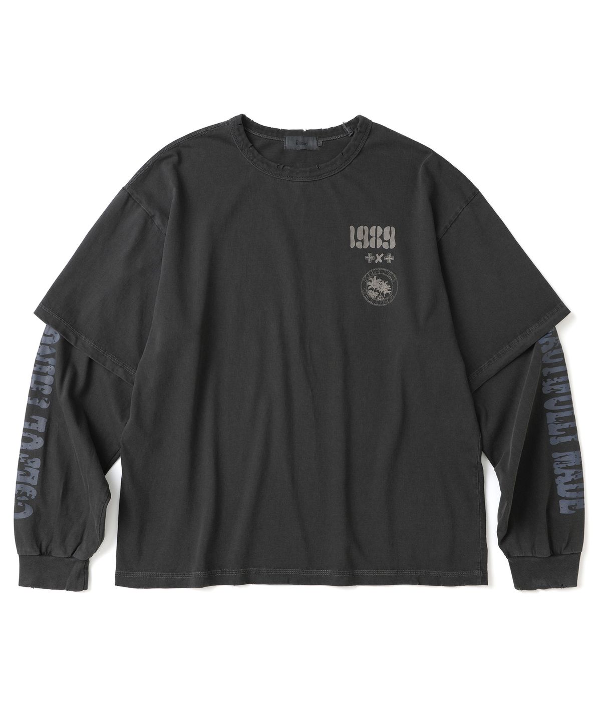 니티드(KNITTED) 1989 빈티지 피그먼트 레이어드 롱슬리브 WASHING CHARCOAL
