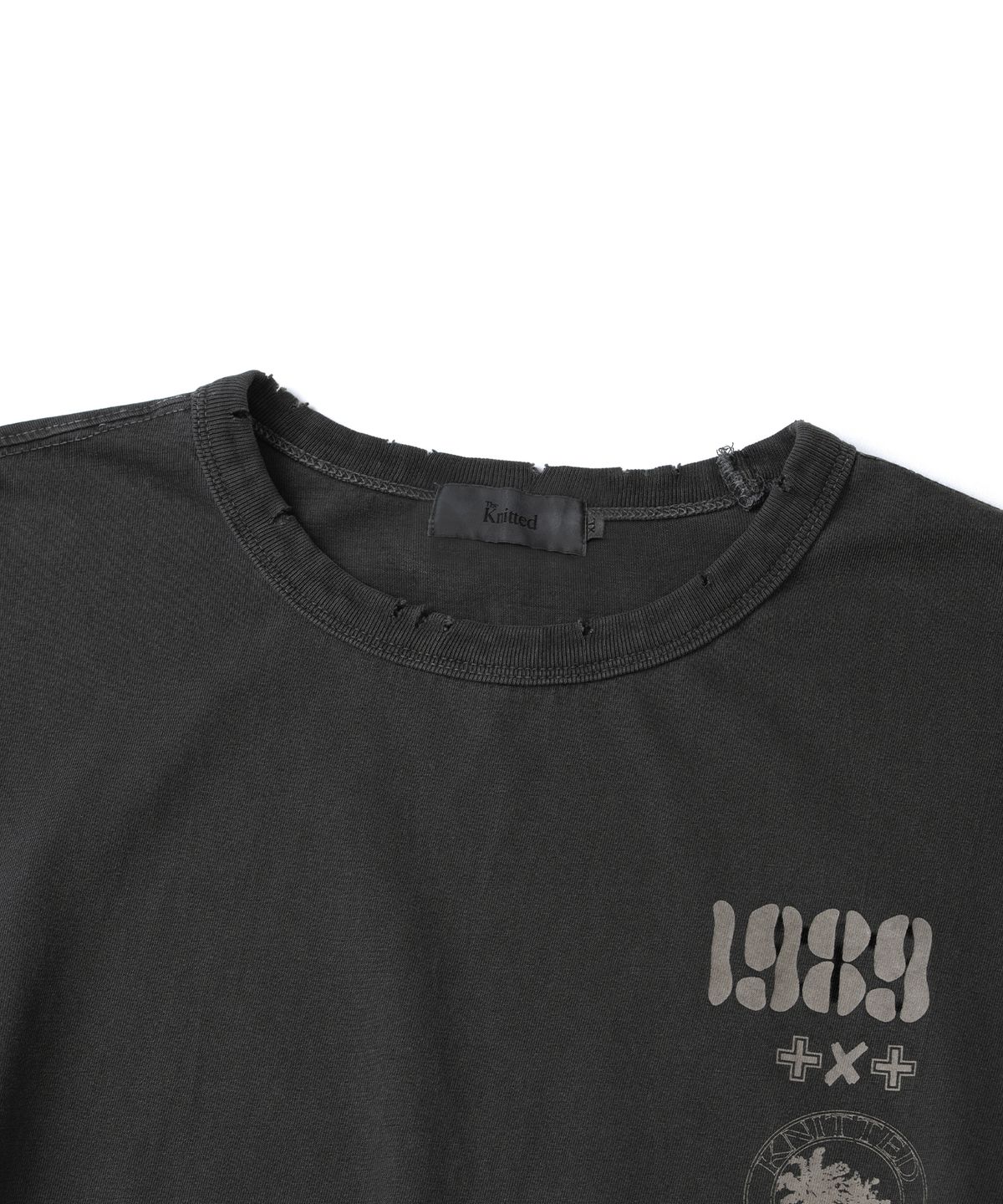 니티드(KNITTED) 1989 빈티지 피그먼트 레이어드 롱슬리브 WASHING CHARCOAL