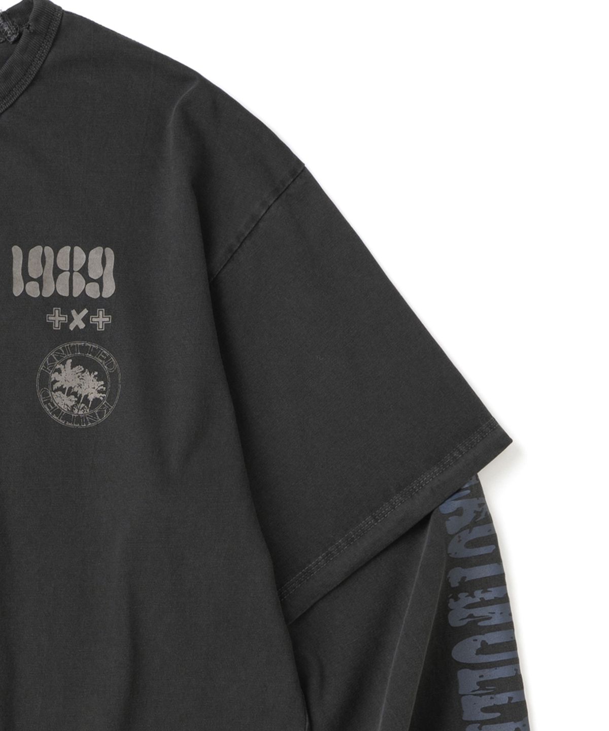 니티드(KNITTED) 1989 빈티지 피그먼트 레이어드 롱슬리브 WASHING CHARCOAL