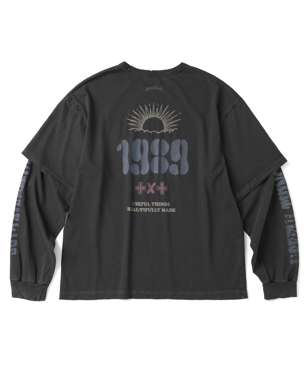 니티드(KNITTED) 1989 빈티지 피그먼트 레이어드 롱슬리브 WASHING CHARCOAL