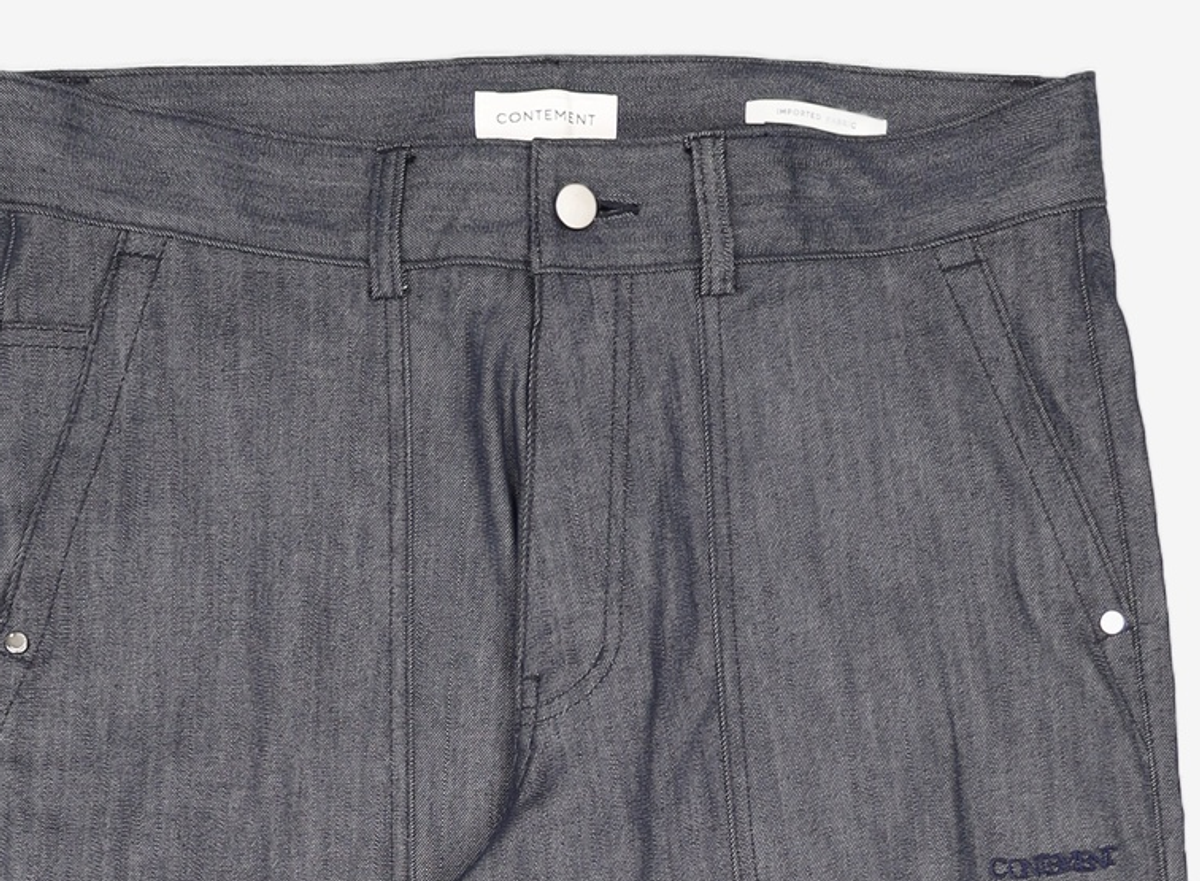 컨티먼트(CONTEMENT) LYOCELL DENIM CROPPED GOLF PANTS_DARK NAVY L