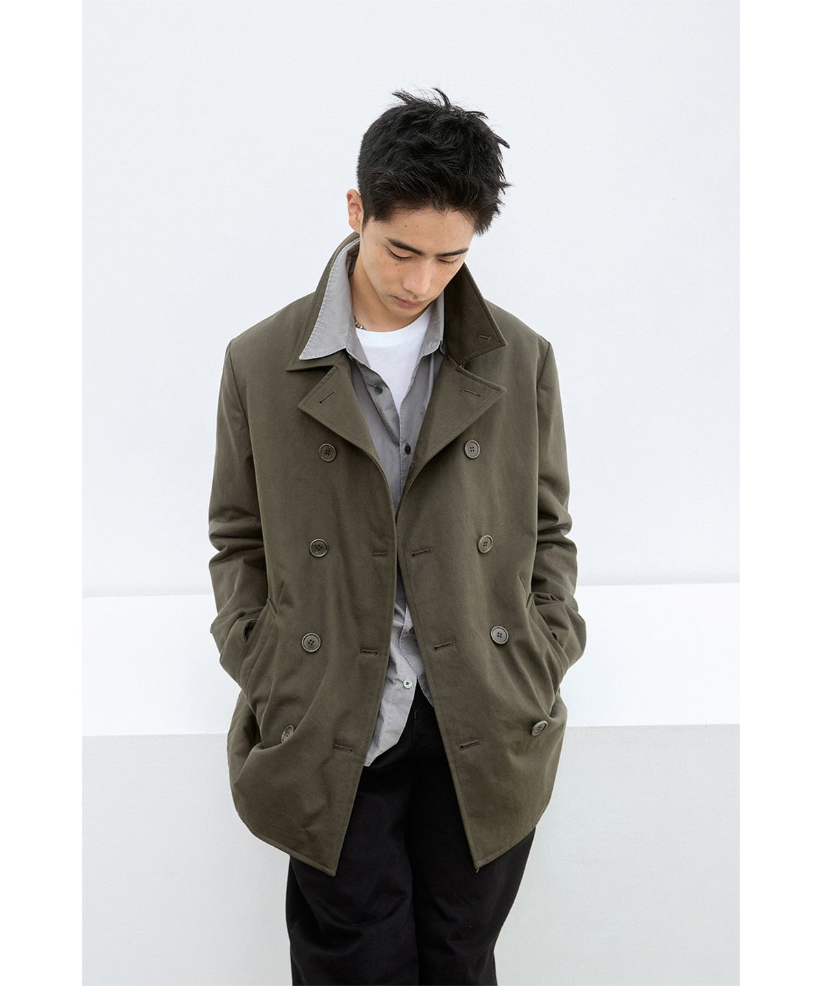 해칭룸(HATCHINGROOM) Pea Coat Khaki