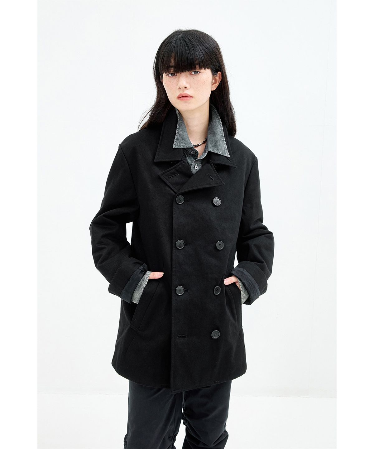 해칭룸(HATCHINGROOM) Pea Coat Black