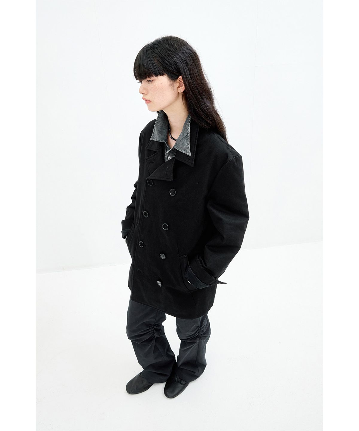 해칭룸(HATCHINGROOM) Pea Coat Black