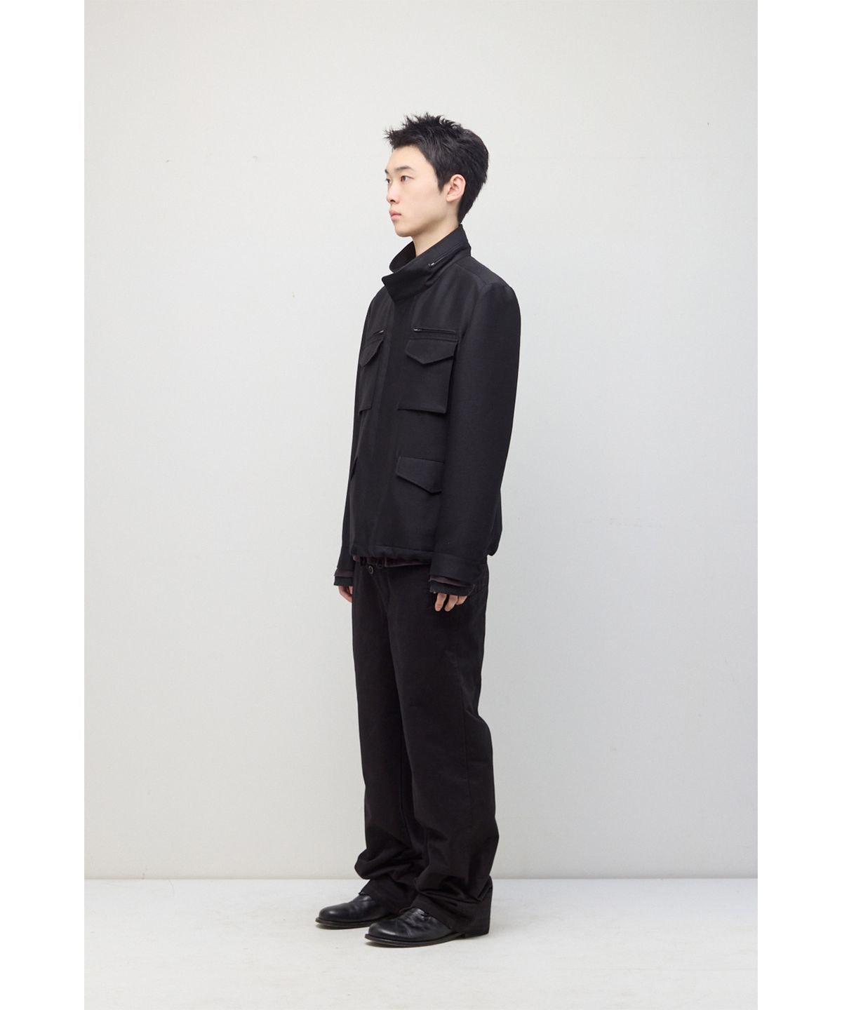 해칭룸(HATCHINGROOM) Silent M65 Jacket Wool/Silk Black