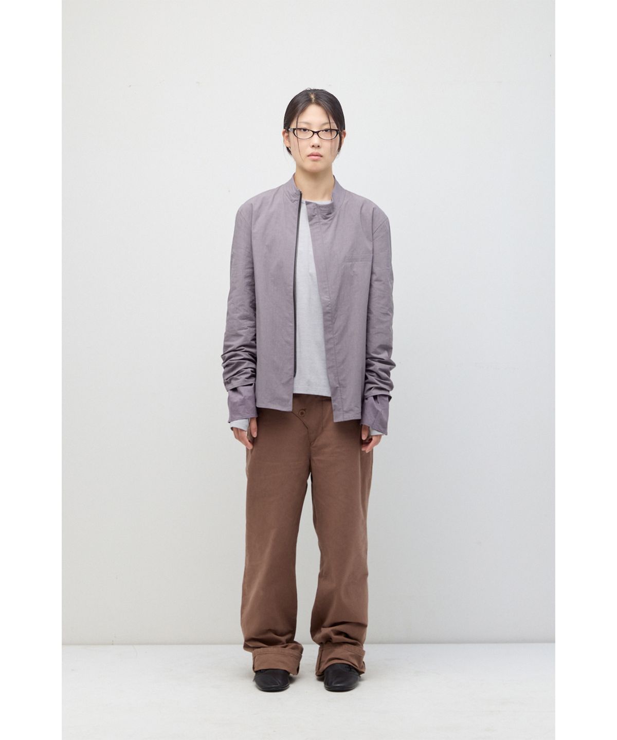 해칭룸(HATCHINGROOM) Slash Layer Shirket Purple Grey